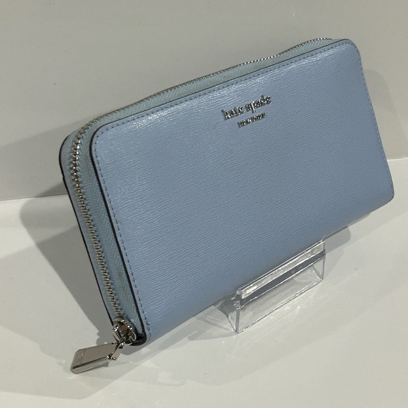 Kate Spade Blue Saffiano Leather zip around Long wallet clutch - Picture 2 of 6